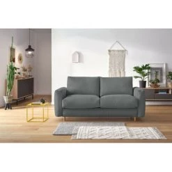 Canapé Droit Convertible BOBOCHIC - Canapé Droit Convertible COCOONE Ouverture Express Gris Foncé - Gris Foncé -BOBOCHIC Soldes 2022 60938450 3