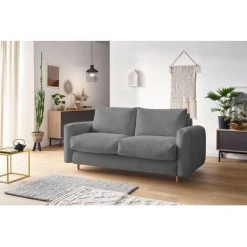 Canapé Droit Convertible BOBOCHIC - Canapé Droit Convertible COCOONE Ouverture Express Gris Foncé - Gris Foncé -BOBOCHIC Soldes 2022 60938450 4