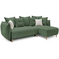 Canapés D'angle Convertibles BOBOCHIC - Canapé D'angle Réversible Convertible NESSA Vert - Vert