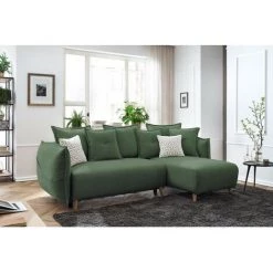 Canapés D'angle Convertibles BOBOCHIC - Canapé D'angle Réversible Convertible NESSA Vert - Vert -BOBOCHIC Soldes 2022 61036061 3
