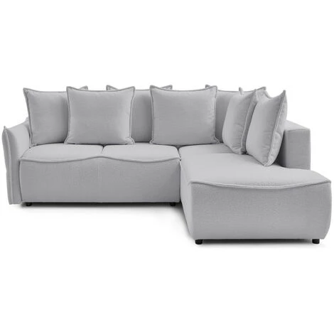 Canapés D'angle L Convertibles BOBOCHIC - Canapé D'angle L Convertible Coffre LEON Tissu Bouclette Angle Droit Gris Clair - Gris Clair 3 Canapés D'angle L Convertibles BOBOCHIC - Canapé D'angle L Convertible Coffre LEON Tissu Bouclette Angle Droit Gris Clair - Gris Clair