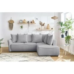 Canapés D'angle L Convertibles BOBOCHIC - Canapé D'angle L Convertible Coffre LEON Tissu Bouclette Angle Droit Gris Clair - Gris Clair 10 Canapés D'angle L Convertibles BOBOCHIC - Canapé D'angle L Convertible Coffre LEON Tissu Bouclette Angle Droit Gris Clair - Gris Clair -BOBOCHIC Soldes 2022 61036306 4