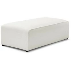 Pouf BOBOCHIC - Pouf Pour Canapé Modulable MEGEVE Tissu Bouclette Blanc - Blanc