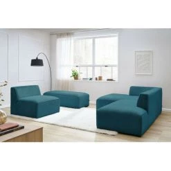 Canapé Modulable BOBOCHIC - Canapé D'angle Fixe Modulable MEGEVE Tissu Velours Côtelé Avec 1 Chauffeuse Et 1 Pouf Angle Gauche Bleu Canard - Bleu Canard 9 Canapé Modulable BOBOCHIC - Canapé D'angle Fixe Modulable MEGEVE Tissu Velours Côtelé Avec 1 Chauffeuse Et 1 Pouf Angle Gauche Bleu Canard - Bleu Canard -BOBOCHIC Soldes 2022 61036315 3