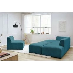 Canapé Modulable BOBOCHIC - Canapé D'angle Fixe Modulable MEGEVE Tissu Velours Côtelé Avec 1 Chauffeuse Et 1 Pouf Angle Gauche Bleu Canard - Bleu Canard 10 Canapé Modulable BOBOCHIC - Canapé D'angle Fixe Modulable MEGEVE Tissu Velours Côtelé Avec 1 Chauffeuse Et 1 Pouf Angle Gauche Bleu Canard - Bleu Canard -BOBOCHIC Soldes 2022 61036315 4