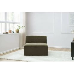 Canapé Modulable BOBOCHIC - Chauffeuse 1 Place Pour Canapé Modulable MEGEVE Tissu Texturé Kaki - Kaki -BOBOCHIC Soldes 2022 61036316 2