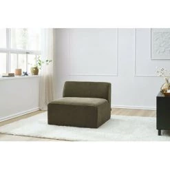 Canapé Modulable BOBOCHIC - Chauffeuse 1 Place Pour Canapé Modulable MEGEVE Tissu Texturé Kaki - Kaki -BOBOCHIC Soldes 2022 61036316 3