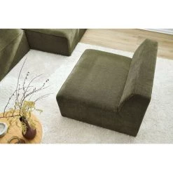 Canapé Modulable BOBOCHIC - Chauffeuse 1 Place Pour Canapé Modulable MEGEVE Tissu Texturé Kaki - Kaki -BOBOCHIC Soldes 2022 61036316 5