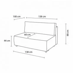 Canapé Modulable BOBOCHIC - Chauffeuse 2 Places Sans Accoudoir Pour Canapé Modulable NIHAD Tissu Velours Côtelé Aqua - Aqua -BOBOCHIC Soldes 2022 61036435 3