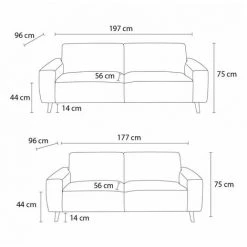 Canapé Droit Fixe BOBOCHIC - Ensemble Canapé Droit Fixe 3 + 2 Places BASTILLE Rose - Rose -BOBOCHIC Soldes 2022 61036436 3