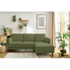 Canapé D'angle Fixe BOBOCHIC - Canapé D'angle Fixe Grand Confort MONTMARTRE Angle Droit Vert Olive - Vert Olive -BOBOCHIC Soldes 2022 61036465 2
