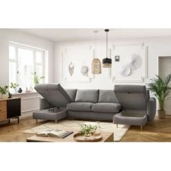 Canapé Panoramique Convertible BOBOCHIC - Canapé Panoramique Convertible Express Coffre COCOONE Panoramique Taupe - Taupe -BOBOCHIC Soldes 2022 61036466 4