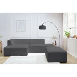 Canapé Modulable BOBOCHIC - Canapé D'angle Fixe Modulable MEGEVE Tissu Bouclette Avec Pouf Angle Gauche Gris Foncé - Gris Foncé 11 Canapé Modulable BOBOCHIC - Canapé D'angle Fixe Modulable MEGEVE Tissu Bouclette Avec Pouf Angle Gauche Gris Foncé - Gris Foncé -BOBOCHIC Soldes 2022 61036473 5