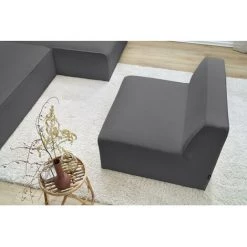 Canapé Modulable BOBOCHIC - Chauffeuse 1 Place Pour Canapé Modulable MEGEVE Tissu Bouclette Gris Foncé - Gris Foncé -BOBOCHIC Soldes 2022 61036501 4