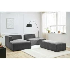 Canapé Modulable BOBOCHIC - Canapé D'angle Fixe Modulable MEGEVE Tissu Texturé Avec Pouf Angle Gauche Gris Foncé - Gris Foncé 10 Canapé Modulable BOBOCHIC - Canapé D'angle Fixe Modulable MEGEVE Tissu Texturé Avec Pouf Angle Gauche Gris Foncé - Gris Foncé -BOBOCHIC Soldes 2022 61036697 4