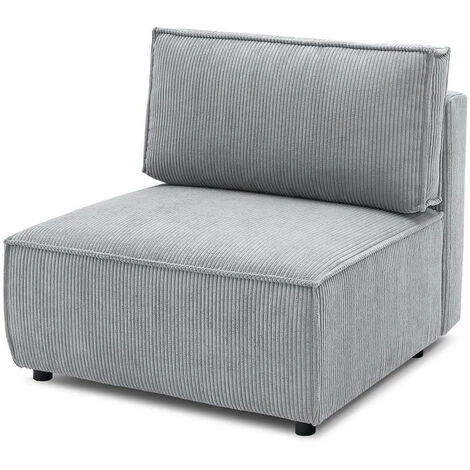 Canapé Modulable BOBOCHIC - Chauffeuse 1 Place Pour Canapé Modulable NIHAD Tissu Velours Côtelé Gris Clair - Gris Clair 3 Canapé Modulable BOBOCHIC - Chauffeuse 1 Place Pour Canapé Modulable NIHAD Tissu Velours Côtelé Gris Clair - Gris Clair