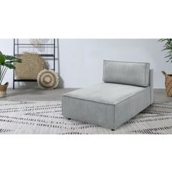 Canapé Modulable BOBOCHIC - Méridienne Sans Accoudoir Pour Canapé Modulable NIHAD Tissu Velours Côtelé Gris Clair - Gris Clair -BOBOCHIC Soldes 2022 61060805 2