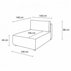 Canapé Modulable BOBOCHIC - Méridienne Sans Accoudoir Pour Canapé Modulable NIHAD Tissu Velours Côtelé Gris Clair - Gris Clair -BOBOCHIC Soldes 2022 61060805 3
