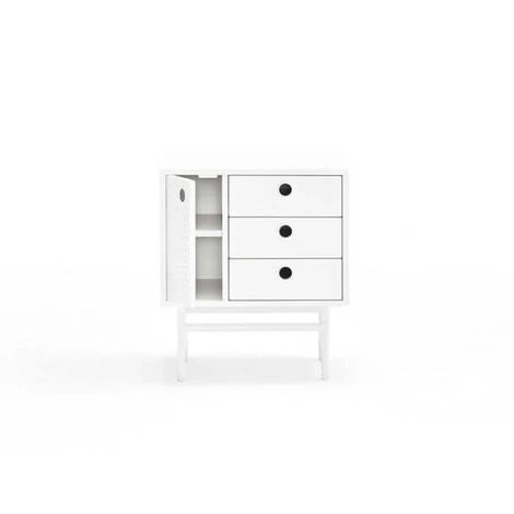 Table De Chevet BOBOCHIC - Chevet 1 Porte 48 Cm PUNTO Blanc 7 Table De Chevet BOBOCHIC - Chevet 1 Porte 48 Cm PUNTO Blanc â Image 5