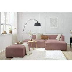 Canapé Modulable BOBOCHIC - Canapé D'angle Fixe Modulable MEGEVE Tissu Lisse Avec Pouf Angle Droit Rose - Rose 11 Canapé Modulable BOBOCHIC - Canapé D'angle Fixe Modulable MEGEVE Tissu Lisse Avec Pouf Angle Droit Rose - Rose -BOBOCHIC Soldes 2022 61060843 5