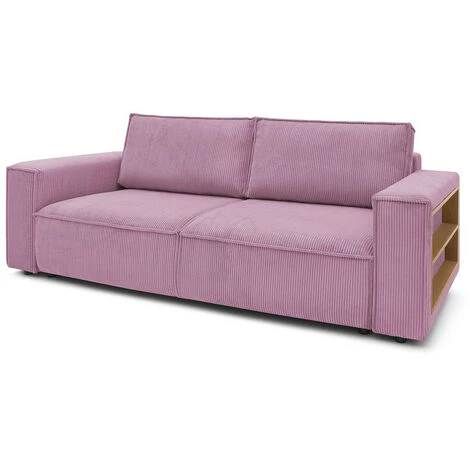 Canapé Droit Convertible BOBOCHIC - Canapé Droit Convertible Coffre Tablette NIHAD Velours Côtelé Violet - Violet 3 Canapé Droit Convertible BOBOCHIC - Canapé Droit Convertible Coffre Tablette NIHAD Velours Côtelé Violet - Violet