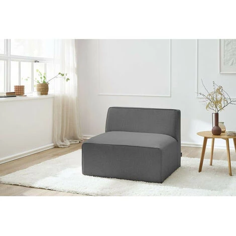 Canapé Modulable BOBOCHIC - Chauffeuse 1 Place Pour Canapé Modulable MEGEVE Tissu Lisse Gris Foncé - Gris Foncé 5 Canapé Modulable BOBOCHIC - Chauffeuse 1 Place Pour Canapé Modulable MEGEVE Tissu Lisse Gris Foncé - Gris Foncé – Image 3