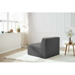 Canapé Modulable BOBOCHIC - Chauffeuse 1 Place Pour Canapé Modulable MEGEVE Tissu Lisse Gris Foncé - Gris Foncé 10 Canapé Modulable BOBOCHIC - Chauffeuse 1 Place Pour Canapé Modulable MEGEVE Tissu Lisse Gris Foncé - Gris Foncé -BOBOCHIC Soldes 2022 61060864 4