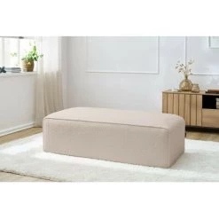 Pouf BOBOCHIC - Pouf Pour Canapé Modulable MEGEVE Tissu Bouclette Beige - Beige -BOBOCHIC Soldes 2022 61060876 3