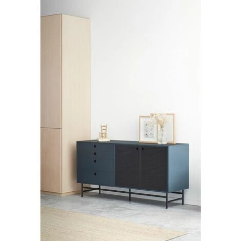 Buffets BOBOCHIC - Buffet 2 Portes 150 Cm PUNTO Noir + Gris - Noir + Gris 4 Buffets BOBOCHIC - Buffet 2 Portes 150 Cm PUNTO Noir + Gris - Noir + Gris – Image 2