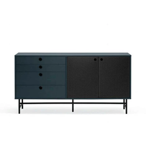 Buffets BOBOCHIC - Buffet 2 Portes 150 Cm PUNTO Noir + Gris - Noir + Gris 5 Buffets BOBOCHIC - Buffet 2 Portes 150 Cm PUNTO Noir + Gris - Noir + Gris – Image 3