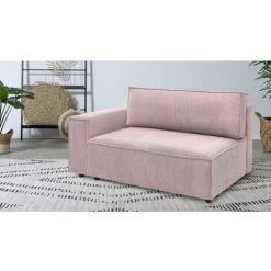 Canapé Modulable BOBOCHIC - Chauffeuse 2 Places Avec Accoudoir Pour Canapé Modulable NIHAD Tissu Velours Côtelé Angle Gauche Lilas - Lilas -BOBOCHIC Soldes 2022 61060949 2