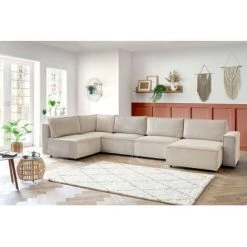 Canapé Modulable BOBOCHIC - Canapé D'angle Fixe Modulable XL NIHAD Tissu Velours Côtelé Angle Droit Beige - Beige 10 Canapé Modulable BOBOCHIC - Canapé D'angle Fixe Modulable XL NIHAD Tissu Velours Côtelé Angle Droit Beige - Beige -BOBOCHIC Soldes 2022 61060954 4