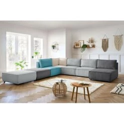 Canapé Modulable BOBOCHIC - Canapé Panoramique Fixe 100% Modulable NIHAD Tissu Velours Côtelé 3 Chauffeuses, 1 Angle, 1 Méridienne Et 2 Poufs Panoramique Multicolore 2 - Multicolore 2 9 Canapé Modulable BOBOCHIC - Canapé Panoramique Fixe 100% Modulable NIHAD Tissu Velours Côtelé 3 Chauffeuses, 1 Angle, 1 Méridienne Et 2 Poufs Panoramique Multicolore 2 - Multicolore 2 -BOBOCHIC Soldes 2022 61060957 3