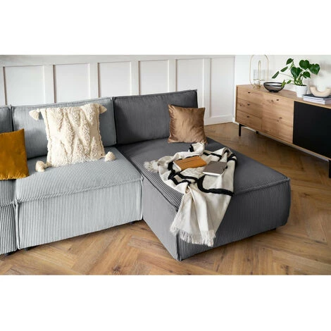 Canapé Modulable BOBOCHIC - Canapé Panoramique Fixe 100% Modulable NIHAD Tissu Velours Côtelé 3 Chauffeuses, 1 Angle, 1 Méridienne Et 2 Poufs Panoramique Multicolore 2 - Multicolore 2 7 Canapé Modulable BOBOCHIC - Canapé Panoramique Fixe 100% Modulable NIHAD Tissu Velours Côtelé 3 Chauffeuses, 1 Angle, 1 Méridienne Et 2 Poufs Panoramique Multicolore 2 - Multicolore 2 – Image 5