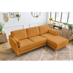Canapé D'angle Fixe BOBOCHIC - Canapé D'angle Fixe Grand Confort MONTMARTRE Tissu Velours Côtelé Angle Droit Ocre - Ocre 10 Canapé D'angle Fixe BOBOCHIC - Canapé D'angle Fixe Grand Confort MONTMARTRE Tissu Velours Côtelé Angle Droit Ocre - Ocre -BOBOCHIC Soldes 2022 61061025 4