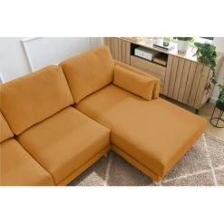 Canapé D'angle Fixe BOBOCHIC - Canapé D'angle Fixe Grand Confort MONTMARTRE Tissu Velours Côtelé Angle Droit Ocre - Ocre 11 Canapé D'angle Fixe BOBOCHIC - Canapé D'angle Fixe Grand Confort MONTMARTRE Tissu Velours Côtelé Angle Droit Ocre - Ocre -BOBOCHIC Soldes 2022 61061025 5