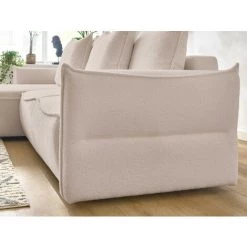 BOBOCHIC Leon - Canapé D'angle Convertible - Avec Coffre - En Tissu Bouclette - 4 Places - Gauche Couleur - Beige - Beige -BOBOCHIC Soldes 2022 61087243 5