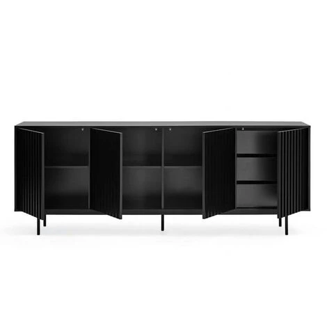 Buffets BOBOCHIC - Buffet 4 Portes 212 Cm SIERRA Noir - Noir 6 Buffets BOBOCHIC - Buffet 4 Portes 212 Cm SIERRA Noir - Noir – Image 4