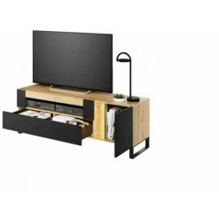 Meubles TV BOBOCHIC - Meuble TV 150 Cm GOUSTO Chêne Et Noir - Chêne Et Noir -BOBOCHIC Soldes 2022 61348871 5