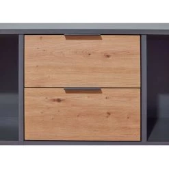 Buffets BOBOCHIC - Buffet 2 Portes 120 Cm DESCHAMPS Anthracite Et Chêne - Chêne Et Gris Anthracite -BOBOCHIC Soldes 2022 61348881 5