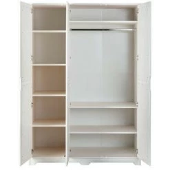 Armoires BOBOCHIC - Armoire 3 Portes CLEA Pin Massif Blanc - Blanc -BOBOCHIC Soldes 2022 61348903 3