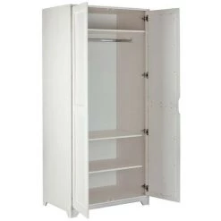 Armoires BOBOCHIC - Armoire 2 Portes CLEA Pin Massif Blanc - Blanc -BOBOCHIC Soldes 2022 61349145 3