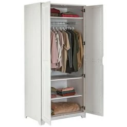Armoires BOBOCHIC - Armoire 2 Portes CLEA Pin Massif Blanc - Blanc -BOBOCHIC Soldes 2022 61349145 4