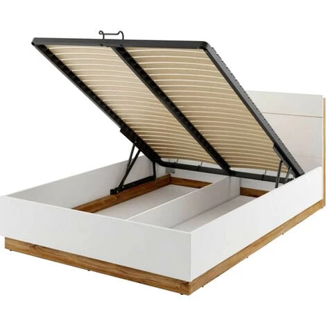 Chambre Complète BOBOCHIC - Ensemble ZENITA Avec Lit Coffre + Commode + 2 Chevets 140x200 - Blanc Et Chêne 3 Chambre Complète BOBOCHIC - Ensemble ZENITA Avec Lit Coffre + Commode + 2 Chevets 140x200 - Blanc Et Chêne