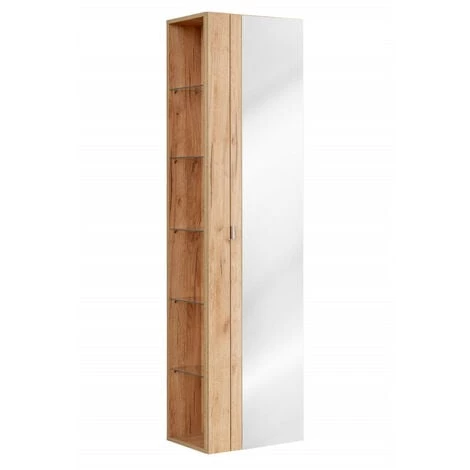 BOBOCHIC Ensemble De Salle De Bain 140 Cm CINDY Avec Colonne Et Meuble Pharmacie Chêne - Blanc Et Chêne 7 BOBOCHIC Ensemble De Salle De Bain 140 Cm CINDY Avec Colonne Et Meuble Pharmacie Chêne - Blanc Et Chêne – Image 5