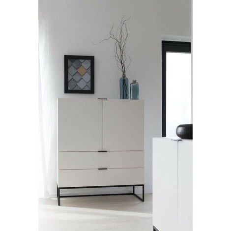 Buffets BOBOCHIC - Buffet Haut 2 Portes 100 Cm KALO - Blanc 4 Buffets BOBOCHIC - Buffet Haut 2 Portes 100 Cm KALO - Blanc – Image 2