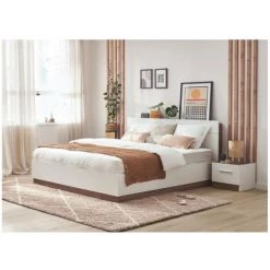 Chambre Complète BOBOCHIC - Ensemble ZENITA Avec Lit Coffre + 2 Chevets 160x200 - Blanc Et Chêne -BOBOCHIC Soldes 2022 61350744 3