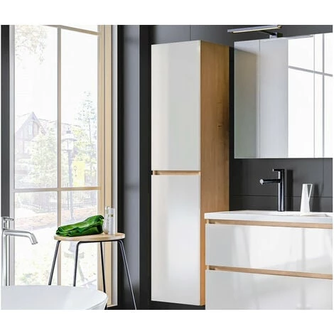 BOBOCHIC Colonne Salle De Bain 170 Cm BAYA Blanc Et Chêne - Blanc Et Chêne 3 BOBOCHIC Colonne Salle De Bain 170 Cm BAYA Blanc Et Chêne - Blanc Et Chêne