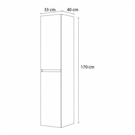 BOBOCHIC Colonne Salle De Bain 170 Cm BAYA Blanc Et Chêne - Blanc Et Chêne 4 BOBOCHIC Colonne Salle De Bain 170 Cm BAYA Blanc Et Chêne - Blanc Et Chêne – Image 2