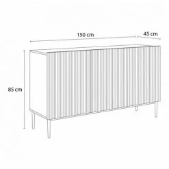 Buffets BOBOCHIC - Buffet 3 Portes 150 Cm KASHA Pieds Or Blanc Mat - Blanc Mat -BOBOCHIC Soldes 2022 61485850 5